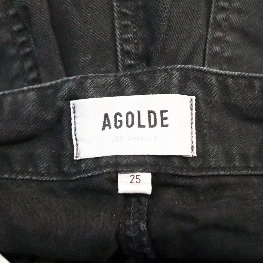 AGOLDE Washed Black MILA UTILITY Balloon Cargo Cropped Barrel Jeans Pants 25 - Picture 8 of 8
